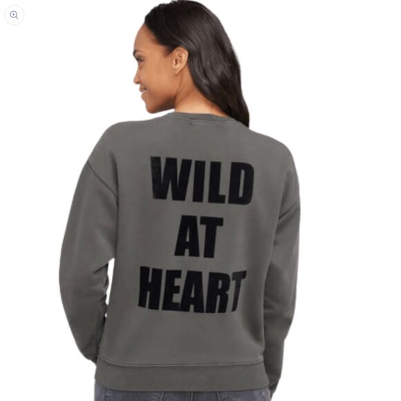 Wildfox Wild Heart Cody Sweatshirt in Washed Black - Picture 2 of 8